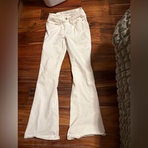 FRAME Le High Flare Jeans White High‎ Rise Flared Denim Size 24 (0581)